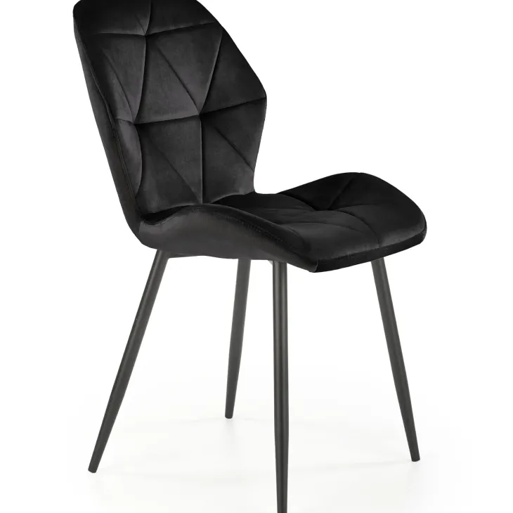 Set 4 sedie sala da pranzo in tessuto moderne nero Cotton