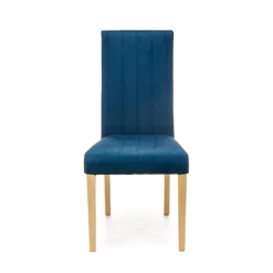 Set 2 sedie sala da pranzo in tessuto velluto trapuntato blu Doha