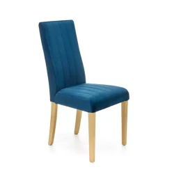 Set 2 sedie sala da pranzo in tessuto velluto trapuntato blu Doha