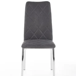 Set 4 sedie sala da pranzo in tessuto e gambe metallo grigio scuro Amanda