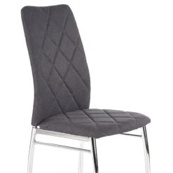 Set 4 sedie sala da pranzo in tessuto e gambe metallo grigio scuro Amanda
