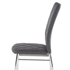 Set 4 sedie sala da pranzo in tessuto e gambe metallo grigio scuro Amanda