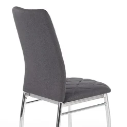Set 4 sedie sala da pranzo in tessuto e gambe metallo grigio scuro Amanda