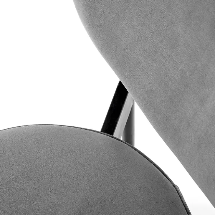 Set 4 sedie sala da pranzo in tessuto grigio Leela