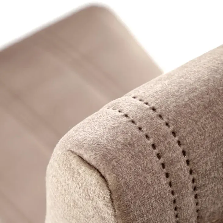 Set 2 sedie sala da pranzo in tessuto velluto trapuntato beige Doha