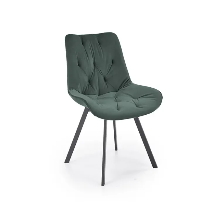 Set 2 sedie sala da pranzo in velluto con funzione girevole verde scuro Sango