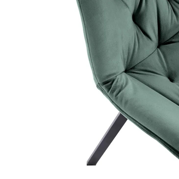 Set 2 sedie sala da pranzo in velluto con funzione girevole verde scuro Sango