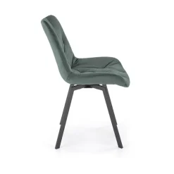 Set 2 sedie sala da pranzo in velluto con funzione girevole verde scuro Sango