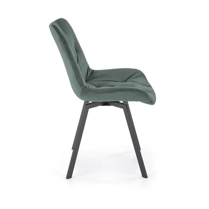 Set 2 sedie sala da pranzo in velluto con funzione girevole verde scuro Sango