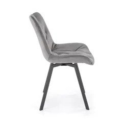 Set 2 sedie sala da pranzo in velluto con funzione girevole grigio Sango