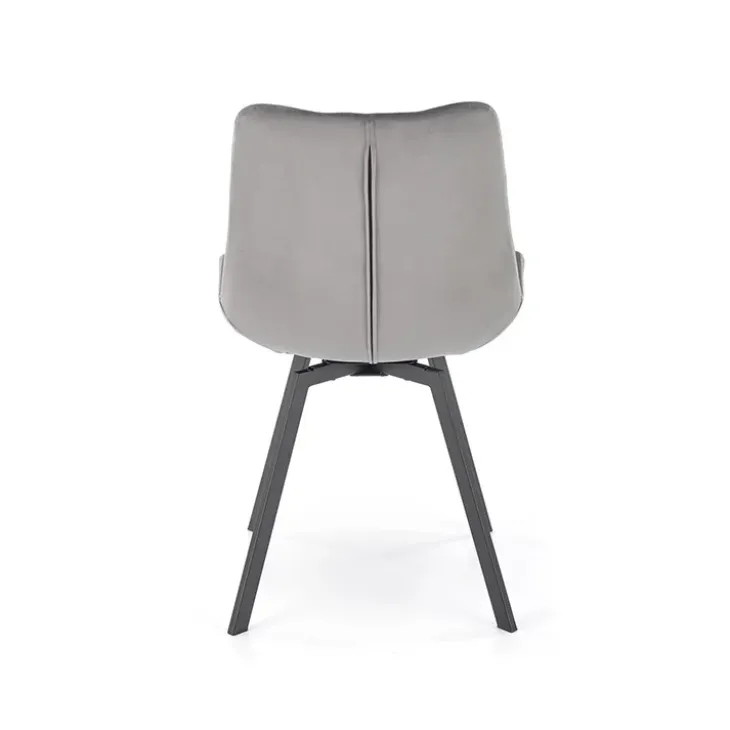 Set 2 sedie sala da pranzo in velluto con funzione girevole grigio Sango