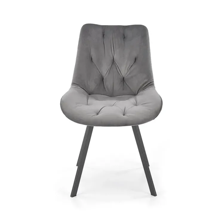 Set 2 sedie sala da pranzo in velluto con funzione girevole grigio Sango