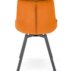 Set 2 sedie sala da pranzo in velluto con funzione girevole arancio terracotta Sango