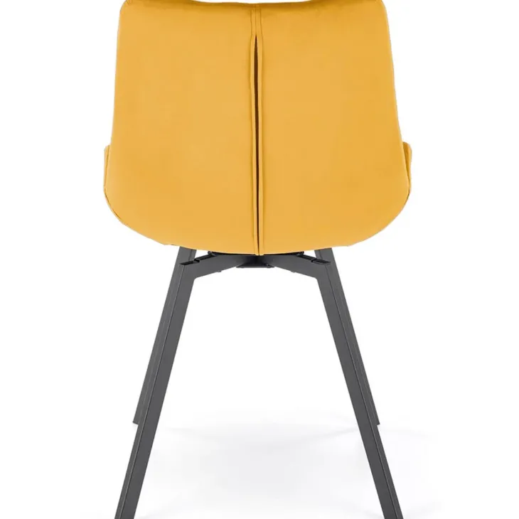 Set 2 sedie sala da pranzo in velluto con funzione girevole giallo senape Sango
