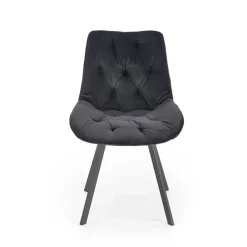 Set 2 sedie sala da pranzo in velluto con funzione girevole nero Sango