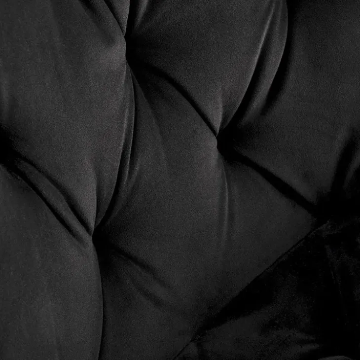 Set 2 sedie sala da pranzo in velluto con funzione girevole nero Sango