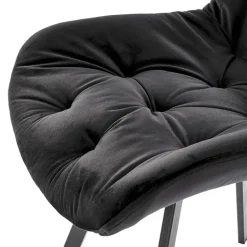 Set 2 sedie sala da pranzo in velluto con funzione girevole nero Sango
