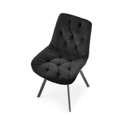 Set 2 sedie sala da pranzo in velluto con funzione girevole nero Sango