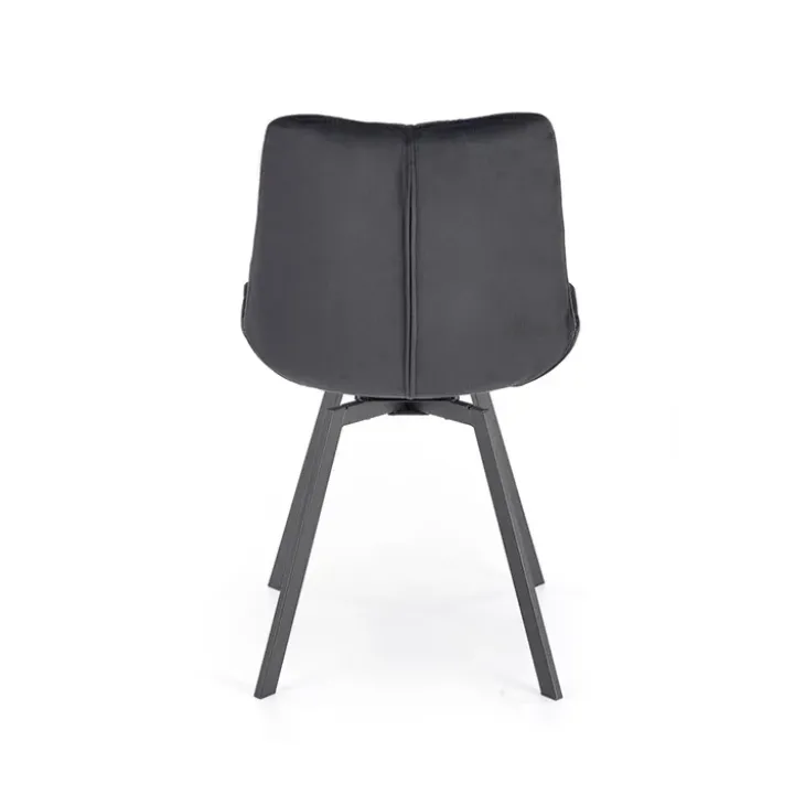 Set 2 sedie sala da pranzo in velluto con funzione girevole nero Sango