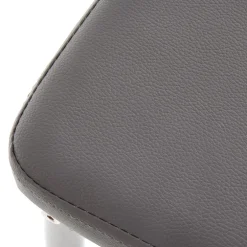 Set 4 sedie sala da pranzo moderne in ecopelle grigio con gambe in acciaio Ginevra Gihome®