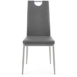 Set 4 sedie sala da pranzo moderne in ecopelle grigio con gambe in acciaio Ginevra Gihome®
