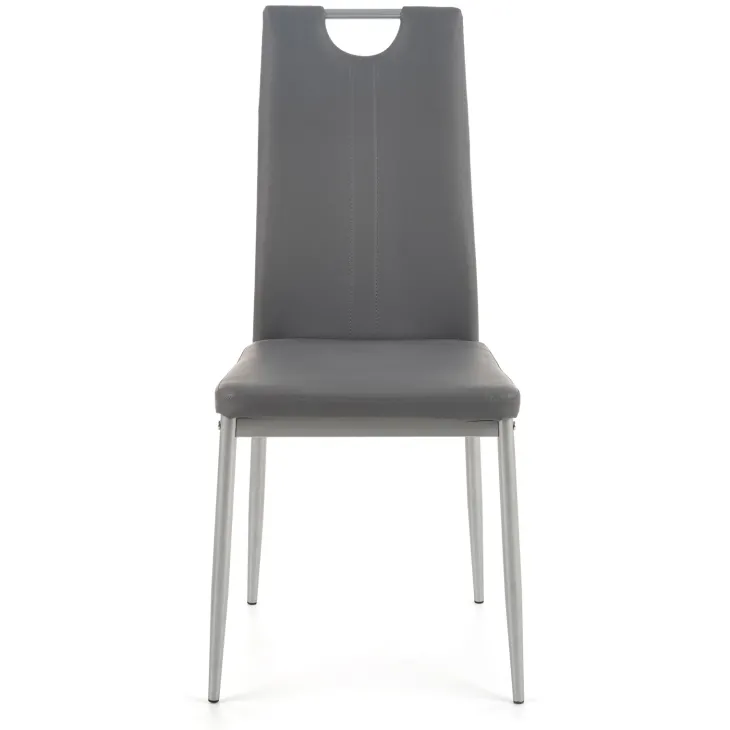 Set 4 sedie sala da pranzo moderne in ecopelle grigio con gambe in acciaio Ginevra Gihome®