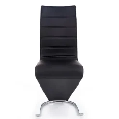 Set 2 sedie sala da pranzo moderne in ecopelle nero bianco gamba in acciaio Elina