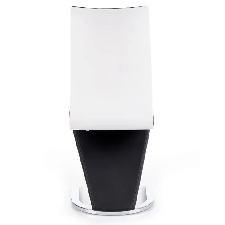 Set 2 sedie sala da pranzo moderne in ecopelle nero bianco gamba in acciaio Elina