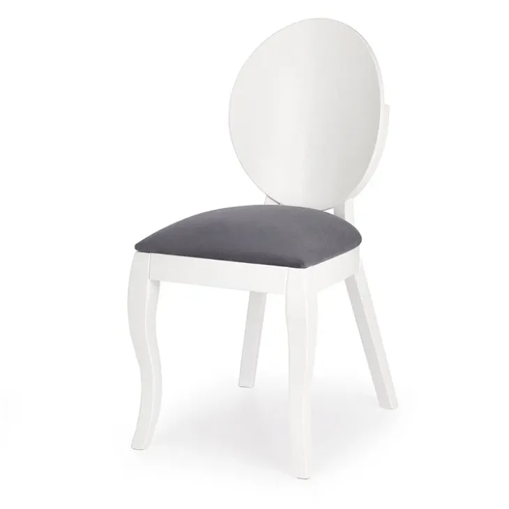 Set 2 sedie sala da pranzo moderne in tessuto grigio bianco Jonni