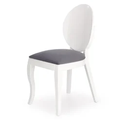 Set 2 sedie sala da pranzo moderne in tessuto grigio bianco Jonni