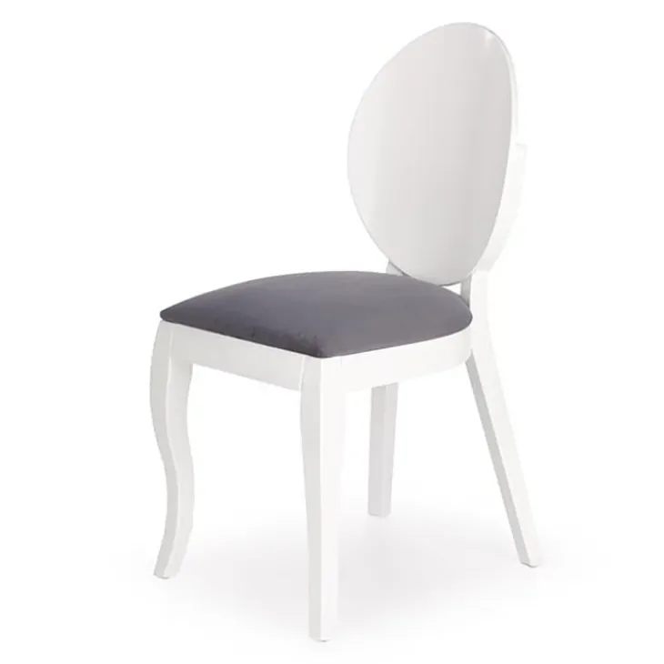 Set 2 sedie sala da pranzo moderne in tessuto grigio bianco Jonni