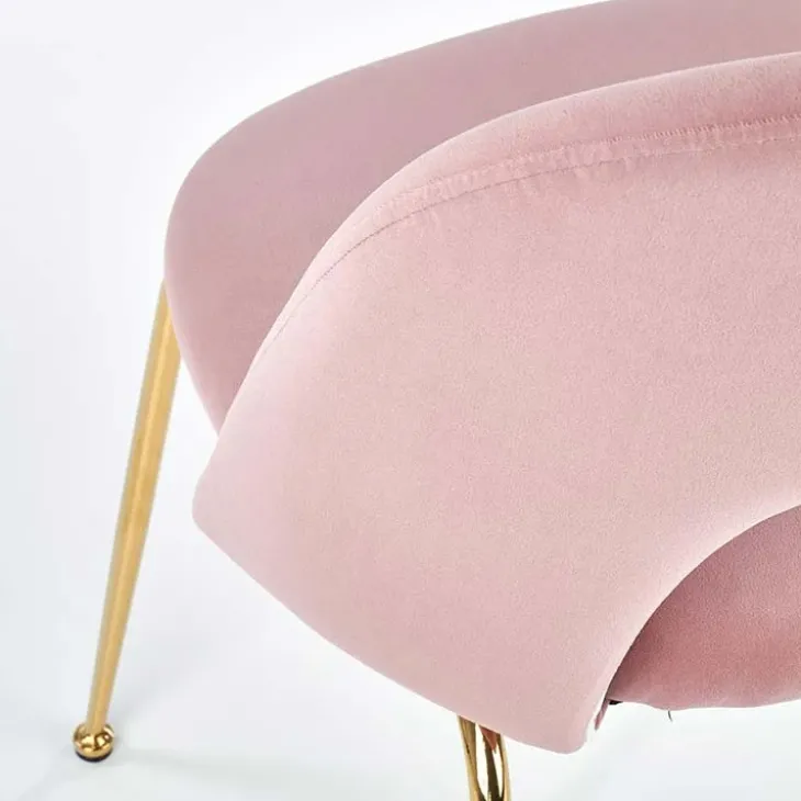 Set 4 sedie sala da pranzo moderne in velluto rosa oro Jamila