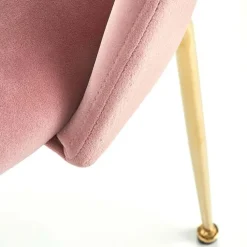 Set 4 sedie sala da pranzo moderne in velluto rosa oro Jamila