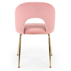 Set 4 sedie sala da pranzo moderne in velluto rosa oro Jamila
