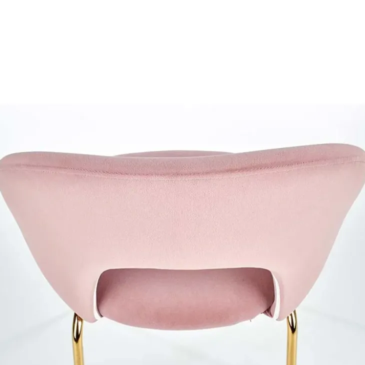 Set 4 sedie sala da pranzo moderne in velluto rosa oro Jamila