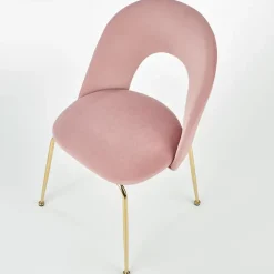 Set 4 sedie sala da pranzo moderne in velluto rosa oro Jamila
