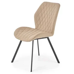 Set 4 sedie sala da pranzo moderne imbottite in tessuto beige Raven