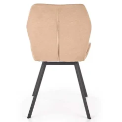 Set 4 sedie sala da pranzo moderne imbottite in tessuto beige Raven