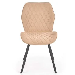 Set 4 sedie sala da pranzo moderne imbottite in tessuto beige Raven
