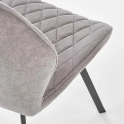 Set 4 sedie sala da pranzo moderne imbottite in tessuto grigio Raven