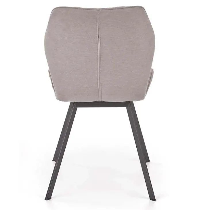 Set 4 sedie sala da pranzo moderne imbottite in tessuto grigio Raven