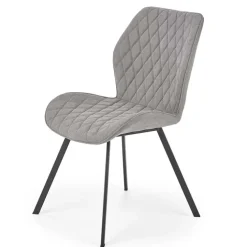 Set 4 sedie sala da pranzo moderne imbottite in tessuto grigio Raven