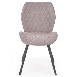 Set 4 sedie sala da pranzo moderne imbottite in tessuto grigio Raven