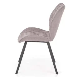 Set 4 sedie sala da pranzo moderne imbottite in tessuto grigio Raven