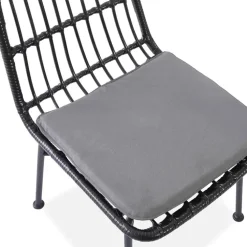 Set 4 sedie sala da pranzo moderne in rattan nero Alicia