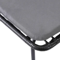 Set 4 sedie sala da pranzo moderne in rattan nero Alicia
