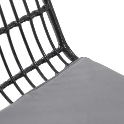 Set 4 sedie sala da pranzo moderne in rattan nero Alicia