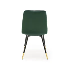 Set 4 sedie sala da pranzo moderne in velluto verde scuro oro Valkiria