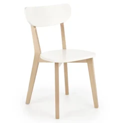 Set 2 sedie soggiorno design moderno bianco rovere Scandy