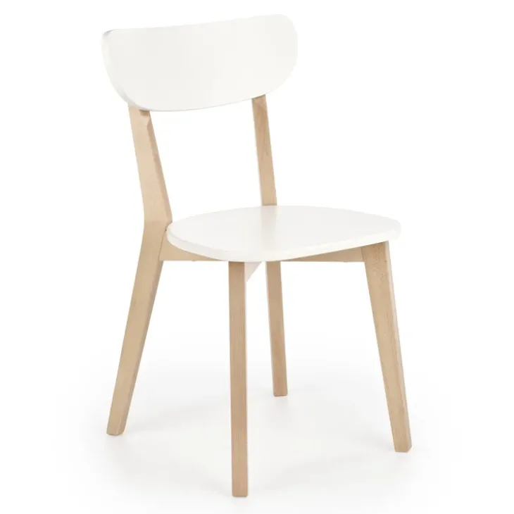 Set 2 sedie soggiorno design moderno bianco rovere Scandy